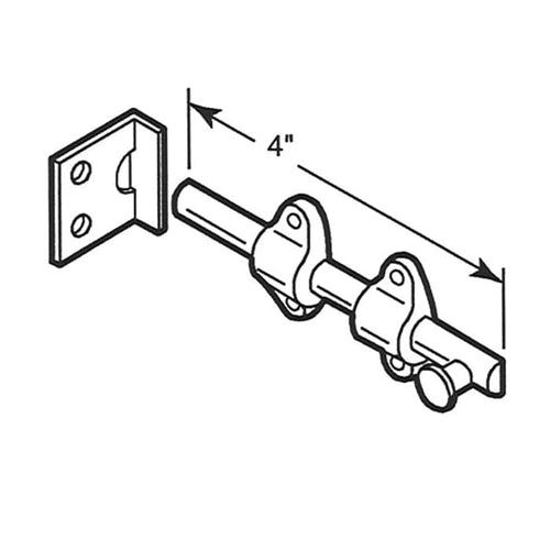 Slide Bolt - Flush Mount - 4 In Length - Polished Chrome - Slide Bolt - Flush Mount - 4 In Length - Polished Chrome