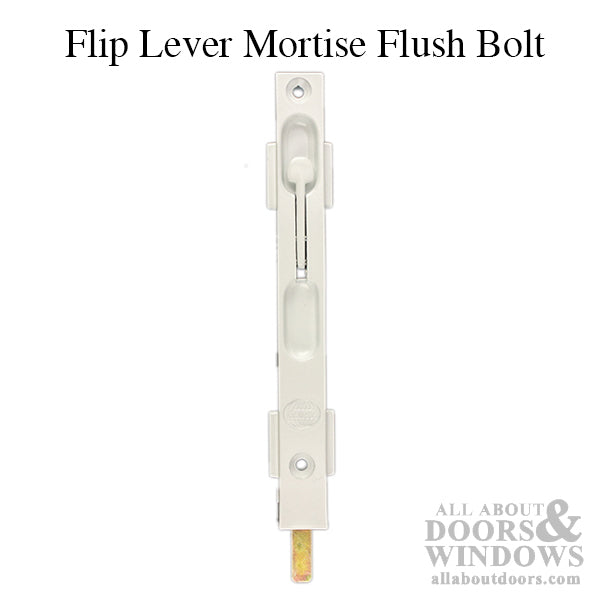 Flip Lever Mortise Flush Bolt for Aluminum T-Astragal  - White - Flip Lever Mortise Flush Bolt for Aluminum T-Astragal  - White