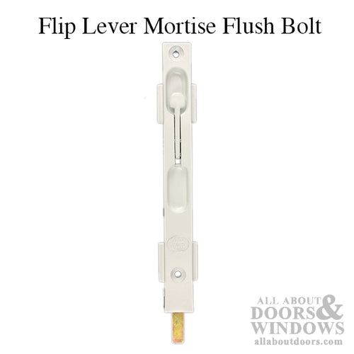 Flip Lever Mortise Flush Bolt for Aluminum T-Astragal  - White - Flip Lever Mortise Flush Bolt for Aluminum T-Astragal  - White