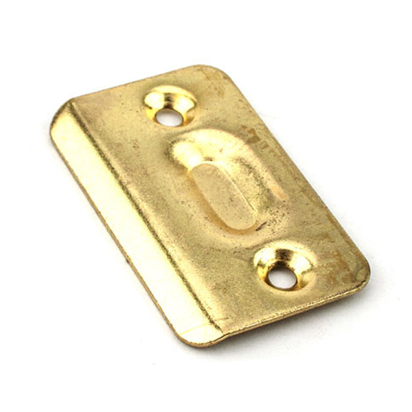 Round-Cornered Strike Plate For Drive-In Ball Catch - Polished Brass - Round-Cornered Strike Plate For Drive-In Ball Catch - Polished Brass