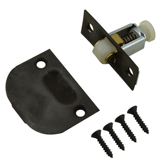 2-1/4  Roller with Full Lip Strike, Solid Brass -  Oil Rubbed Bronze - US10B