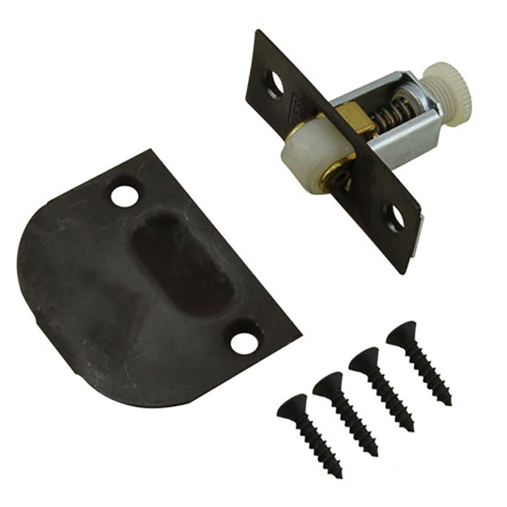 2-1/4  Roller with Full Lip Strike, Solid Brass -  Oil Rubbed Bronze - US10B - 2-1/4  Roller with Full Lip Strike, Solid Brass -  Oil Rubbed Bronze - US10B