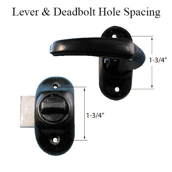 Storm Door Handle & Closer Set, Andersen Storm Door - Black - Storm Door Handle & Closer Set, Andersen Storm Door - Black
