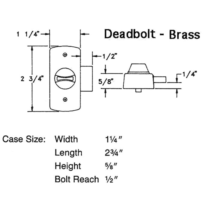 Inside Storm Door Deadbolt 0.25 Inch Offset 1.75 Inch Hole Spacing - Inside Storm Door Deadbolt 0.25 Inch Offset 1.75 Inch Hole Spacing