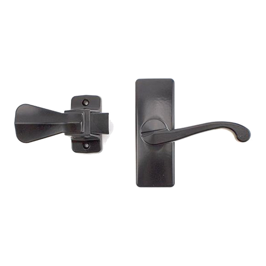Georgian Lever and Storm Door Handle with Inside Push Handle for Storm Doors Black Finish - Georgian Lever and Storm Door Handle with Inside Push Handle for Storm Doors Black Finish