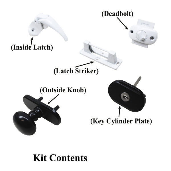 Andersen Storm Door Handle Set With Deadbolt Kit For 1.5 Inch Storm Door  Black and White Handleset - Andersen Storm Door Handle Set With Deadbolt Kit For 1.5 Inch Storm Door  Black and White Handleset