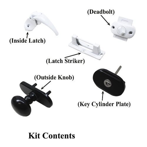 Andersen Storm Door Handle Set With Deadbolt Kit For 1.5 Inch Storm Door  Black and White Handleset - Andersen Storm Door Handle Set With Deadbolt Kit For 1.5 Inch Storm Door  Black and White Handleset