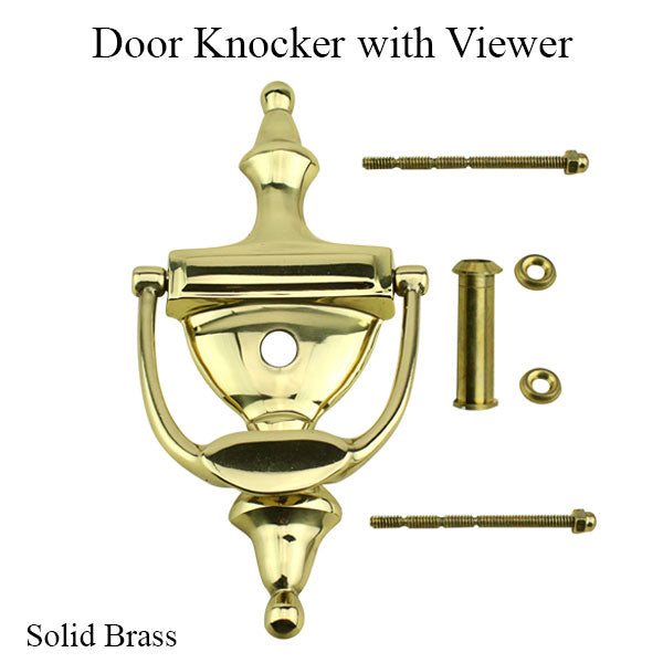 Solid Brass Door Knocker with Viewer - Solid Brass Door Knocker with Viewer