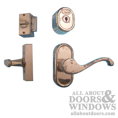 Larson Storm Door Handle with Deadbolt for 1.5 Inch Door 1.75 Inch Hole Spacing - Larson Storm Door Handle with Deadbolt for 1.5 Inch Door 1.75 Inch Hole Spacing