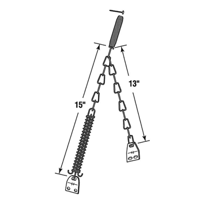 Storm Door Wind Protector Chain and Spring Black Finish - Storm Door Wind Protector Chain and Spring Black Finish