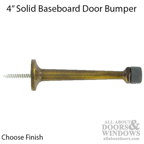 4  Baseboard Door Bumper Solid Brass - Choose Finish - 4  Baseboard Door Bumper Solid Brass - Choose Finish