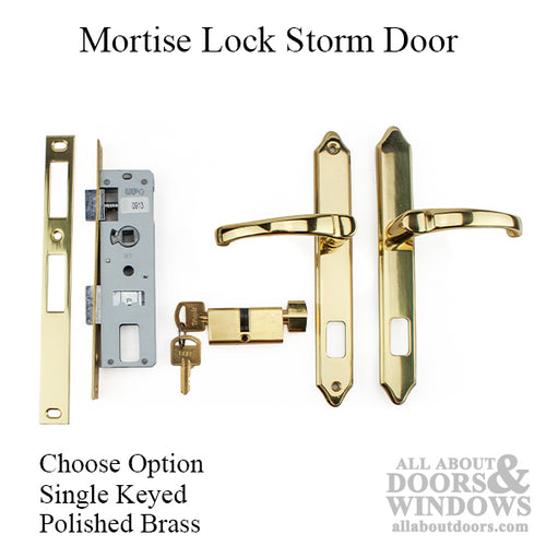 Single Keyed Storm Door Hardware and Mortise Lock for Storm Doors - Single Keyed Storm Door Hardware and Mortise Lock for Storm Doors