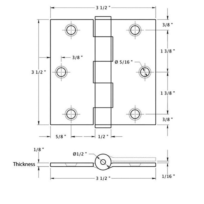 Steel Door Hinges Heavy Duty Square Corners Pair Choose Color - Steel Door Hinges Heavy Duty Square Corners Pair Choose Color
