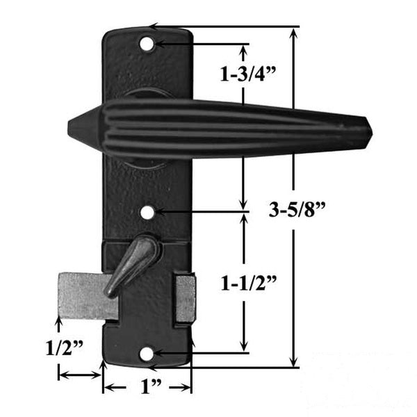 Inside Handle with Slide Bolt for Storm Door - Inside Handle with Slide Bolt for Storm Door