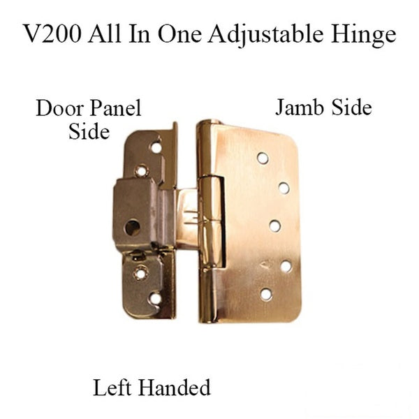 V200 Left Hand All-In-One Adjustable Hinge, New Style - Choose Your Color - V200 Left Hand All-In-One Adjustable Hinge, New Style - Choose Your Color