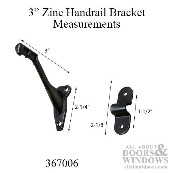 Handrail Bracket, Zinc - Antique Nickel (Pewter) - Handrail Bracket, Zinc - Antique Nickel (Pewter)