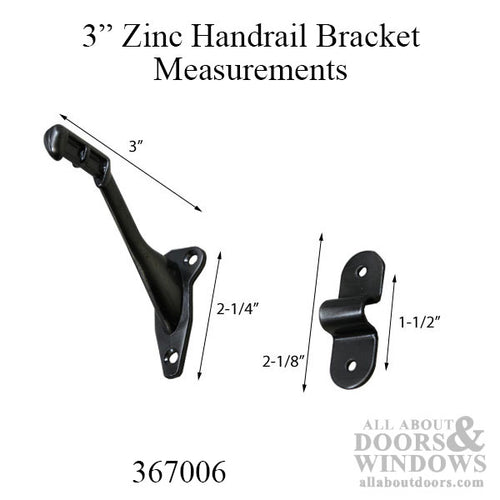 Handrail Bracket, Zinc - Antique Nickel (Pewter) - Handrail Bracket, Zinc - Antique Nickel (Pewter)