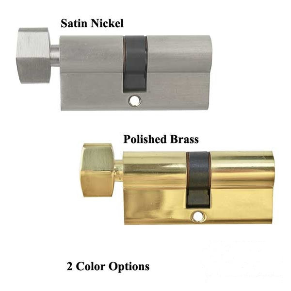 Active Keyed 32/32 Euro Schlage Symmetrical Cylinder with Thumb Turn - Active Keyed 32/32 Euro Schlage Symmetrical Cylinder with Thumb Turn