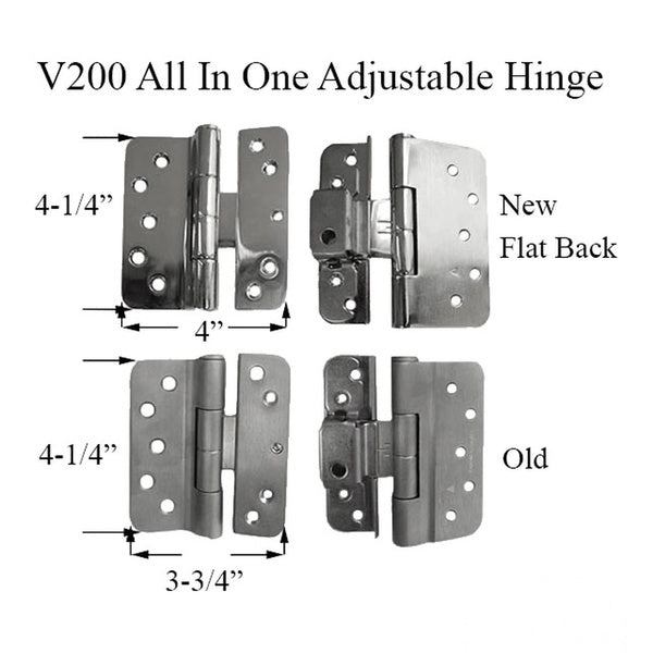 V200 Left Hand All-In-One Adjustable Hinge, New Style - Choose Your Color - V200 Left Hand All-In-One Adjustable Hinge, New Style - Choose Your Color