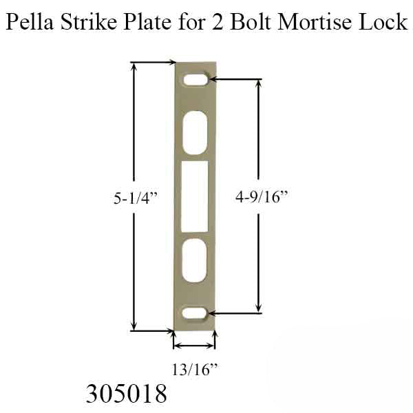 Pella 2‑Bolt Mortise Lock Strike Plate - Pella 2‑Bolt Mortise Lock Strike Plate