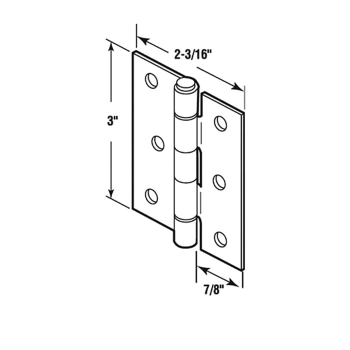 Storm Door Hinge 2-3/16 x 3 Aluminum 2 Pack - Storm Door Hinge 2-3/16 x 3 Aluminum 2 Pack