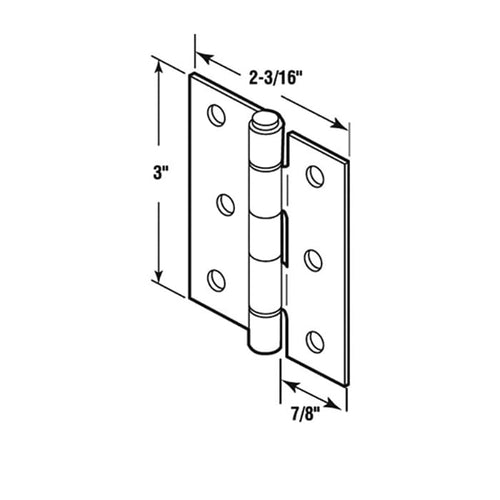 Storm Door Hinge 2-3/16 x 3 Aluminum 2 Pack - Storm Door Hinge 2-3/16 x 3 Aluminum 2 Pack