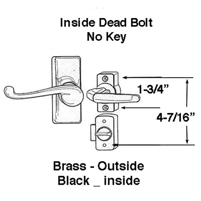 Georgian Storm Door Lever Handle Set with Deadbolt - Georgian Storm Door Lever Handle Set with Deadbolt