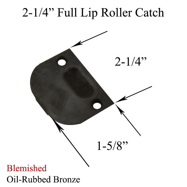 2-1/4  Roller with Full Lip Strike, Solid Brass -  Oil Rubbed Bronze - US10B - 2-1/4  Roller with Full Lip Strike, Solid Brass -  Oil Rubbed Bronze - US10B