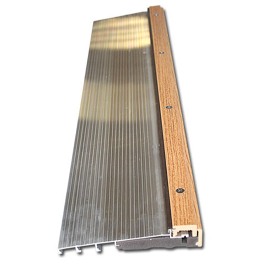 Threshold, Adjustable Oak Cap, 6-9/16" wall - Mill finish