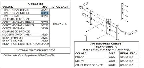 Andersen Storm Door Handle and Expander Set 1-1/2 Inch Door Satin Nickel - Andersen Storm Door Handle and Expander Set 1-1/2 Inch Door Satin Nickel