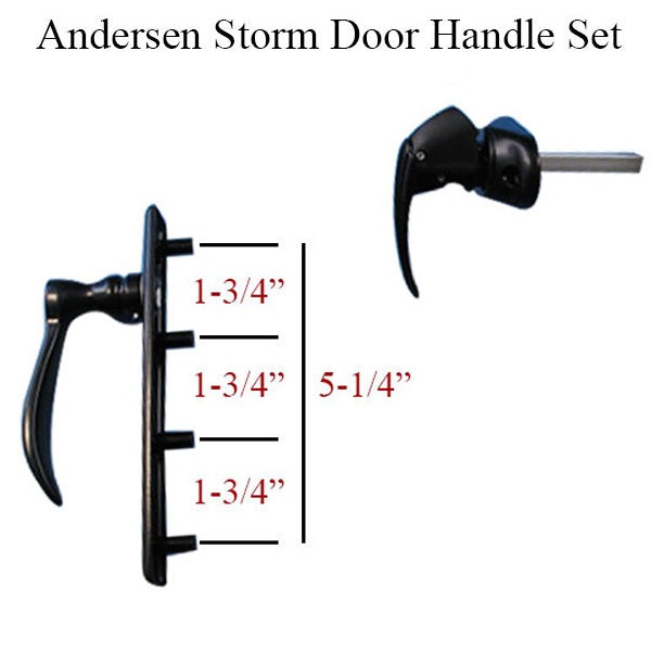 Storm Door Handle & Closer Set, Andersen Storm Door - Black - Storm Door Handle & Closer Set, Andersen Storm Door - Black