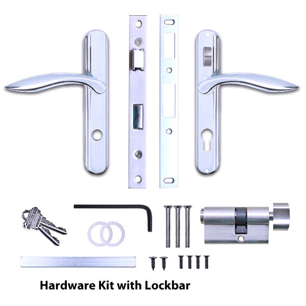 Andersen Storm Door Hardware w/ Lock Bar, Choose Finish - Andersen Storm Door Hardware w/ Lock Bar, Choose Finish