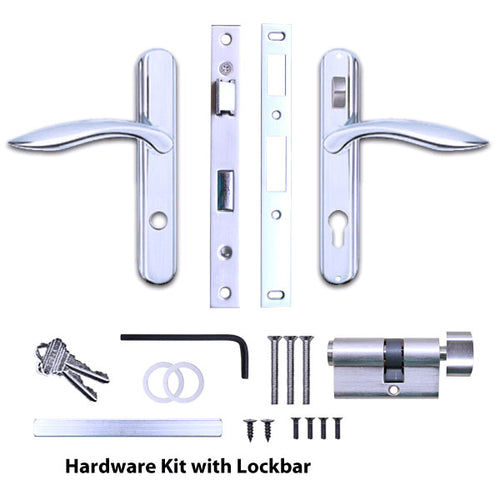 Andersen Storm Door Hardware w/ Lock Bar, Choose Finish - Andersen Storm Door Hardware w/ Lock Bar, Choose Finish
