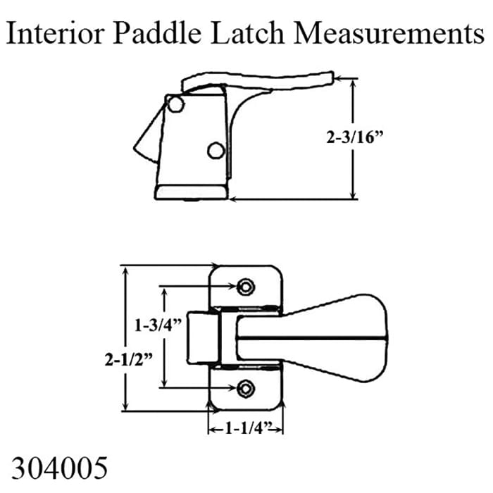 Storm Door Interior Paddle Latch Handle 0.313 Inch Spindle - Storm Door Interior Paddle Latch Handle 0.313 Inch Spindle