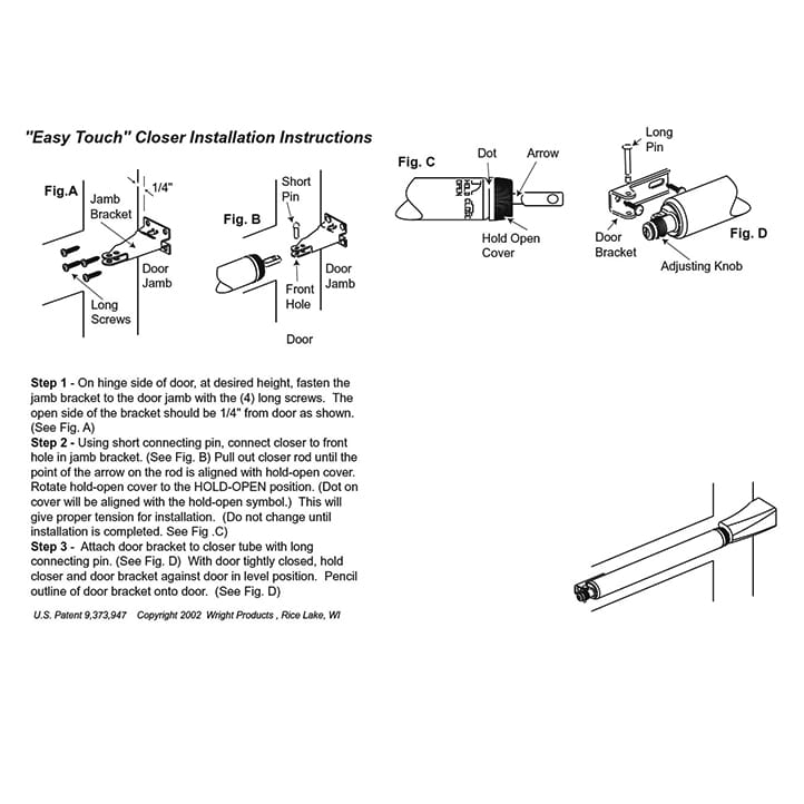 Easy Touch Pneumatic Storm Door Closer - Easy Touch Pneumatic Storm Door Closer