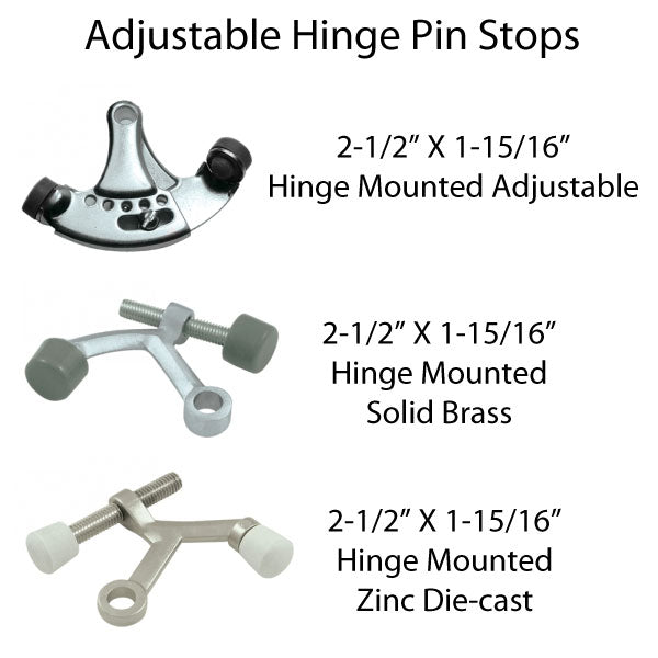 Adjustable Hinge Pin Stop, Solid Brass - Adjustable Hinge Pin Stop, Solid Brass