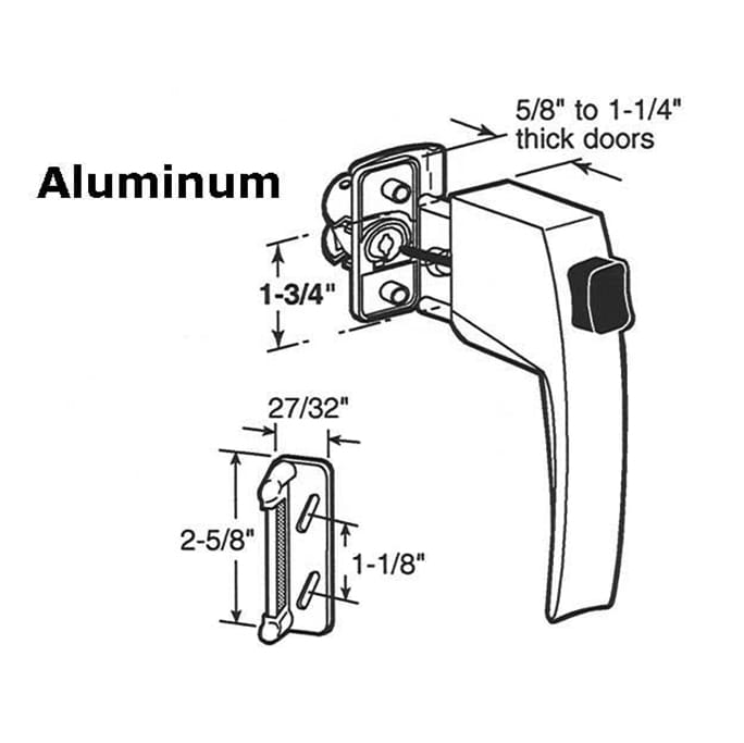 Screen Door Push Button Latch 1.75 Inch Screw Hole Spacing - Screen Door Push Button Latch 1.75 Inch Screw Hole Spacing