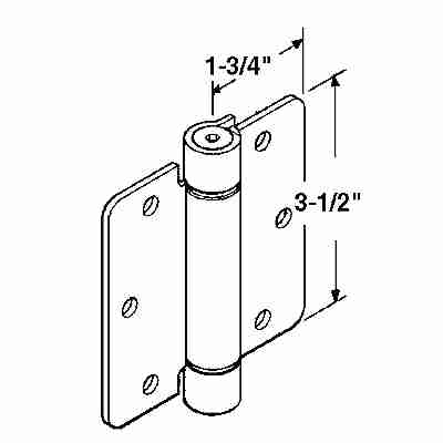Spring Hinge, 3.5 x 3.5 , 1/4 Radius - Brushed/Satin Brass - Spring Hinge, 3.5 x 3.5 , 1/4 Radius - Brushed/Satin Brass