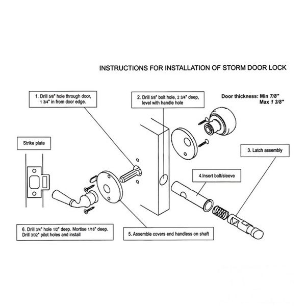 Storm Door Mortise Lock 1-3/4 Backset for Storm Doors - Storm Door Mortise Lock 1-3/4 Backset for Storm Doors