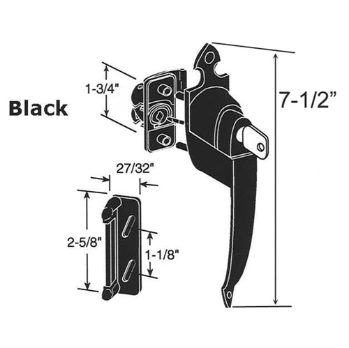 Storm Door Keyed Colonial Push Button Handle - Storm Door Keyed Colonial Push Button Handle