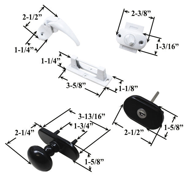 Andersen Storm Door Handle Set With Deadbolt Kit For 1.5 Inch Storm Door  Black and White Handleset - Andersen Storm Door Handle Set With Deadbolt Kit For 1.5 Inch Storm Door  Black and White Handleset