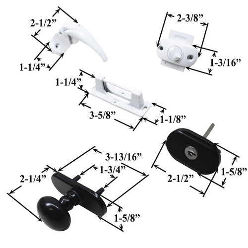 Andersen Storm Door Handle Set With Deadbolt Kit For 1.5 Inch Storm Door  Black and White Handleset - Andersen Storm Door Handle Set With Deadbolt Kit For 1.5 Inch Storm Door  Black and White Handleset