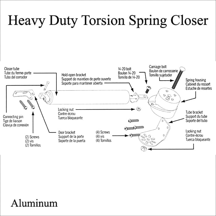 Deluxe Heavy Duty Storm Door Closer with Torison Spring - Deluxe Heavy Duty Storm Door Closer with Torison Spring
