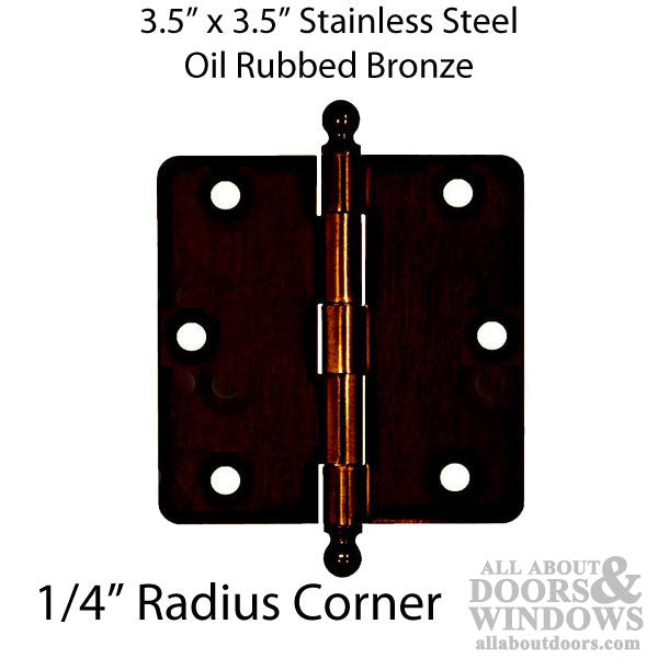 3.5 x 3.5 inch, 1/4 Radius Corners, Residential Hinges, Steel, Pair, Choose Color - 3.5 x 3.5 inch, 1/4 Radius Corners, Residential Hinges, Steel, Pair, Choose Color