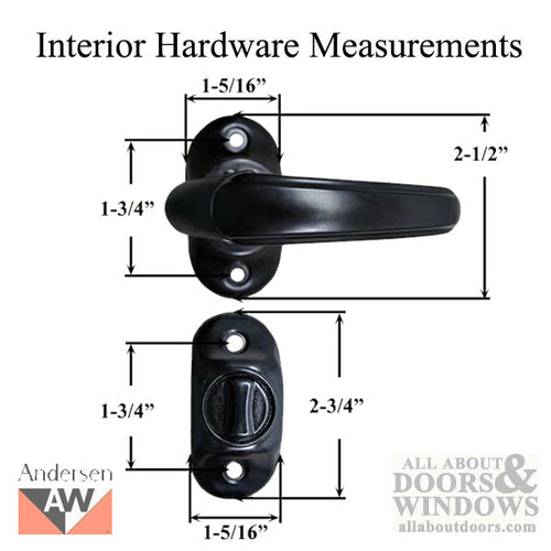 Andersen Emco Keyed 3 Post Storm Door Hardware w/ Deadbolt for 1-1/2 Inch Doors - Andersen Emco Keyed 3 Post Storm Door Hardware w/ Deadbolt for 1-1/2 Inch Doors