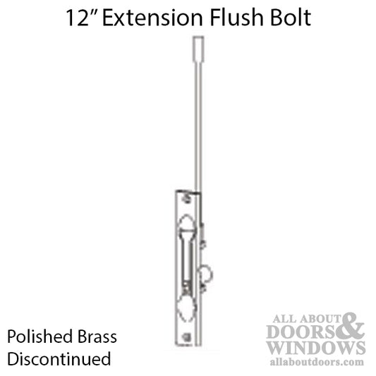 Discontinued Extension Bolt, 7/8 x 6-3/4 Flush Lever - Polished Brass