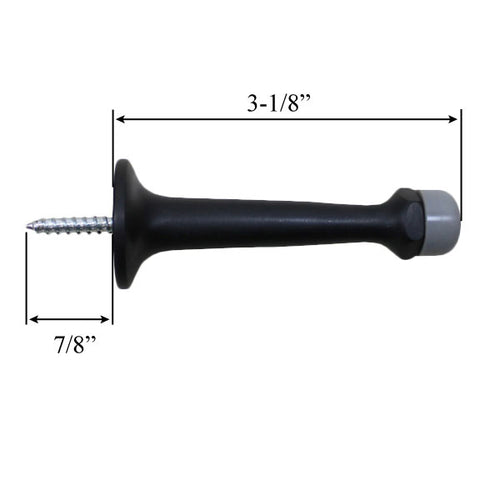 Door Stop, 3 inch with Rubber Tip - Door Stop, 3 inch with Rubber Tip