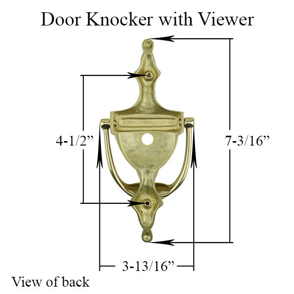 Solid Brass Door Knocker with Viewer - Solid Brass Door Knocker with Viewer