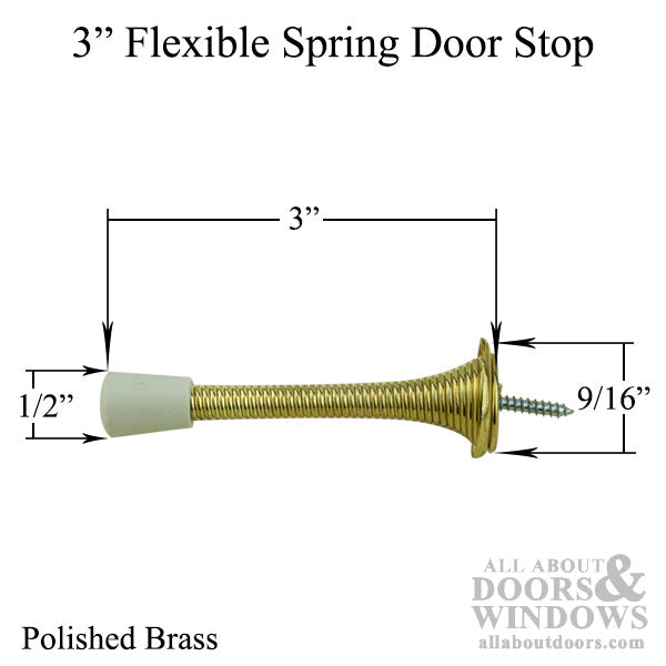 Flexible Steel Spring Door Stop Wall Mount 3 Inch - Flexible Steel Spring Door Stop Wall Mount 3 Inch