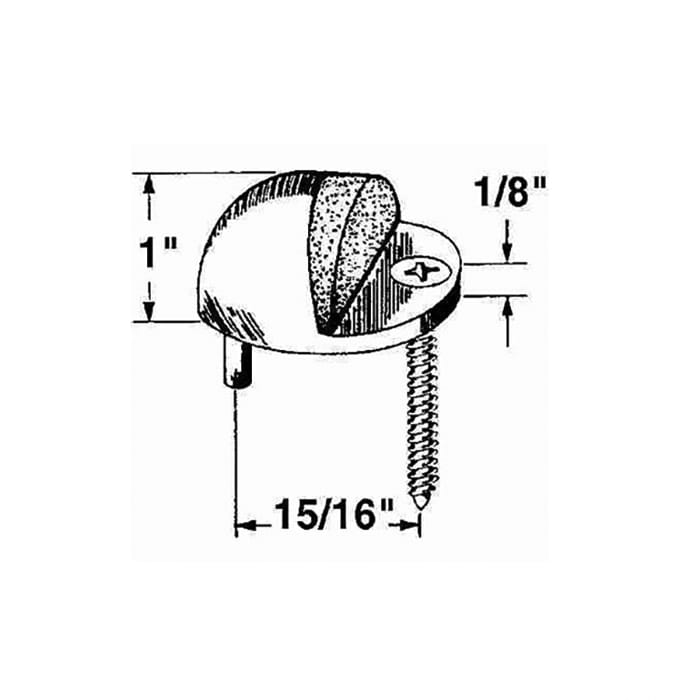 Floor Stop - Dome - 1-3/16 Inch - Choose Finish - Floor Stop - Dome - 1-3/16 Inch - Choose Finish